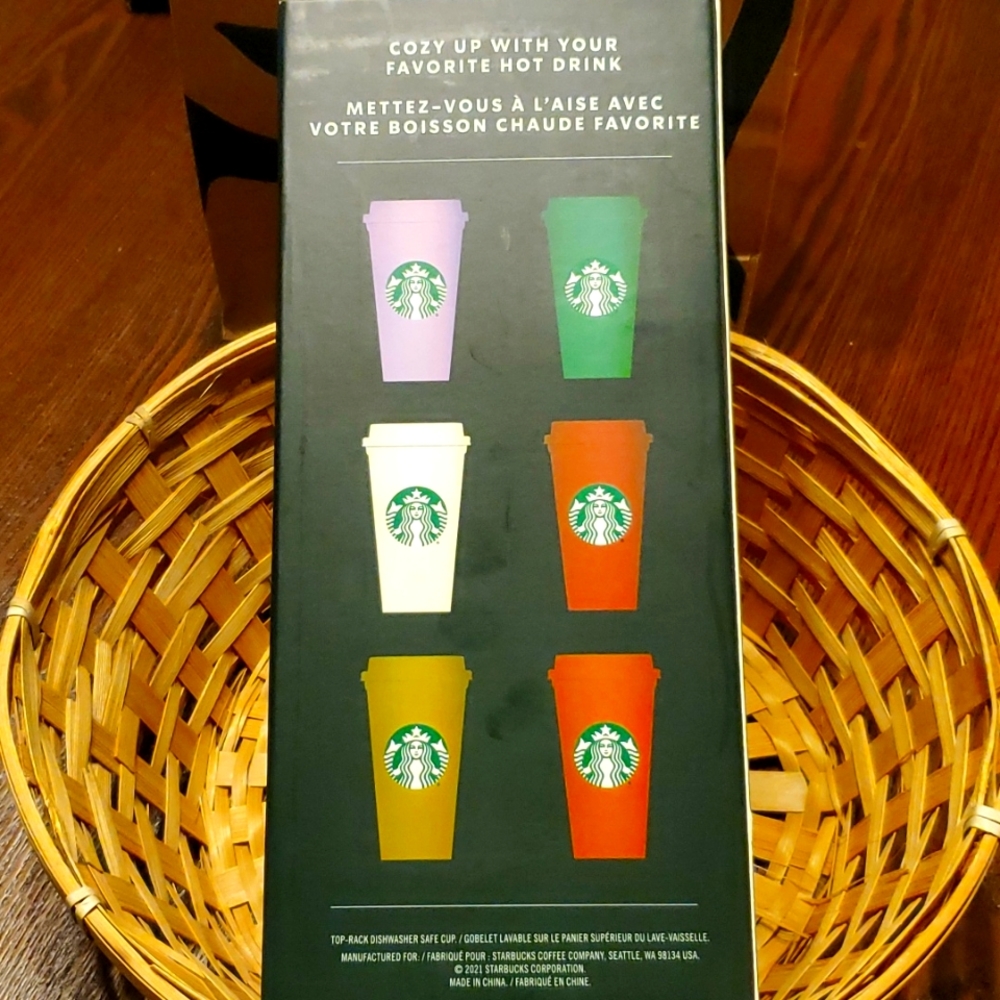 Starbucks Reusable Hot Cups With Lids. 16 FL oz. New